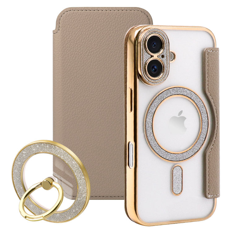 Magsafe対応手帳型iPhoneケース｜Magsafe対応クリアリング付きセット