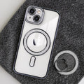 【ショルダーストラッププレゼント】MagSafe対応 ｜クリアタイプのきらめく360度回転リング付きiPhoneケース