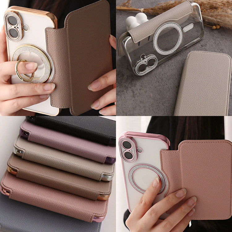 Magsafe対応手帳型iPhoneケース｜収納式レジンリングセット