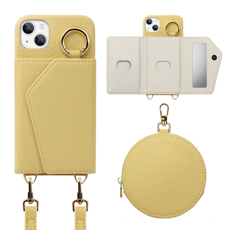 マルチコインケース＆ショルダー付き背面収納iPhoneケース[iPhone13/12/11/SEシリーズ]